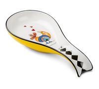 Egan Repose-tête Collection Cocoricò. Objet fabriqué en bois, céramique jaune, dimensions : 21 x 10 cm. La référence est 228066