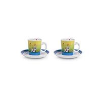 Egan Service 2 Tasses à café avec soucoupes Le Casette Bleu