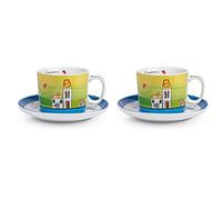 Egan Service Tasses Petit- déjeuner avec soucoupes Le Casette Bleu
