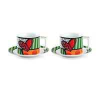 Egan Set 2 tasses cappuccino avec soucoupe Britto fleur 220 ML.