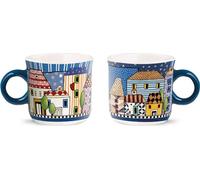EGAN Set de 2 mini mugs "Paese Mio" Bleu 90 ml
