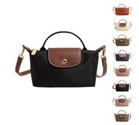 eganten Mini sac à bandoulière carré pour femme - Couleur unie - Avec sangle réglable, Noir , Taille unique