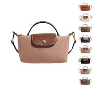 eganten Mini sac à bandoulière carré pour femme - Couleur unie - Avec sangle réglable, Rose, Taille unique