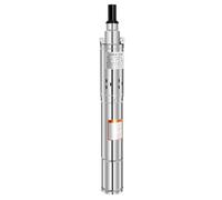 EGBNSY Pompe à Eau, 250W Pompe Immergée, 230V Pomp a Eau, Débit Max 1600L/H, Hauteur Manométrique 80m, Acier Inoxydable 304, IP68, pour Puits Profonds, Irrigation Agricole, Usage Domestique (Argent)