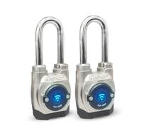 eGeeTouch Cadenas intelligent d'extérieur de 5e génération - (lot de 2, anse longue) sans clé, Bluetooth et NFC, sécurité résistante aux intempéries pour portails, abris de jardin et vélos - Contrôle