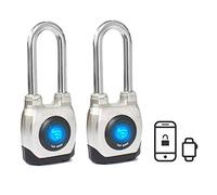 eGeeTouch Lot de 2 cadenas intelligents, résistant aux intempéries, design robuste pour un usage commercial, Bluetooth c/w NFC (anse longue)