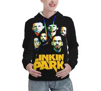 Egenedcemre Lin-kin Rock *Park- Chester Singer Benning*ton Sweat à capuche pour femme imprimé mode Tops Pull à capuche avec cordon de serrage avec poche pour les fans Cadeau, Lp-11, M