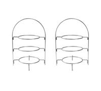 eGenuss Présentoir à Gâteaux et Apéritifs 3 Niveaux en Acier Inoxydable Argenté, Lot de 1/2/3/6, Support Plateau de Service Buffet 50 cm avec Pieds Antidérapants, Décoration Table pour Mariage