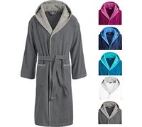 Egeria CAIRO Peignoir unisexe à capuche pour homme et femme - Gris - S