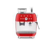 SMEG Machine à café à grain EGF03RDEU Vintage – Broyeur intégré, Buse vapeur, Manomètre, Rouge