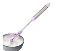 Egg Beater, Hand Mixer, 12.2x2.76 Inches Press-Down Whisk, Semi-Automatic Rotary Tool, Stainless Manual Blender Device, for Sauces Soups Baby Food Kitchen Dining Room Restaurant Home Gathering Prep