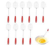 Egg Beater, Milk Frother, Manual Mixer, Stainless Steel Handle, Space Saving Design, Multipurpose Whisk, Ideal for Blending Matcha, Baking Pancakes, Cooking Sauces, Mixing Flour, 2.17x9.84 Inches