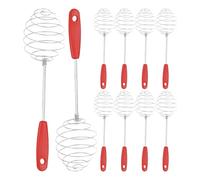 Egg Beater Whisk, 10-Piece Manual Egg Frother and Milk Blender Mixer Set, Stainless Steel Cooking Utensils for Mixing Matcha Pancake Batter Sauce Flour Baking Food Prep, Kitchen Tool, 5.5x25cm