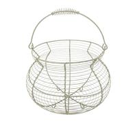 Egg Collection Basket - Chicken Egg Basket, Vintage Woven Wire Holder With Handle, Counter Eggs Holder With HandleChicken Eggs Holders For Fruit Vegetable Picnic Farmhouse Garden Harvest Easter