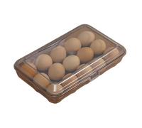 Egg Container Storage - Refrigerator Holder for Kitchen Use | Stackable 10 15 Grids with Secure Lid, Chicken Egg Dispenser for Cooking Organization, Compact Tray Accessory for Home Food Preparation