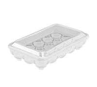 Egg Container Storage - Refrigerator Holder for Kitchen Use | Stackable 10 15 Grids with Secure Lid, Chicken Egg Dispenser for Cooking Organization, Compact Tray Accessory for Home Food Preparation