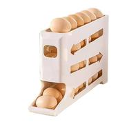 Egg Holder for Fridge, 4-Tier Storage Rack, Large Capacity Egg Organizer, Space-Saving Design, Slide Down Trays, Sturdy Frame, Clean Look, Perfect for Restaurant, Apartment, Farmhouse, 35x19.5x7cm