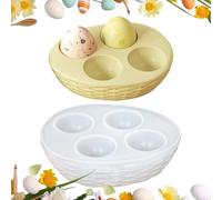 Egg Holder Mold - Reusable Egg Tray Mold, Deep Eggs Storage Molds with Non Stick Release, Bpa Free Silicone for Home Kitchen, Eggs Organizer with Space Saving Feature Sturdy Materials