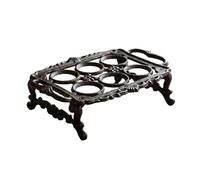 Egg Holder - Retro Cast Iron Rack | Heavy Duty Vintage Countertop Storage, Decorative Metal Stand For Christmas Kitchen Display Apartment Dormitory Restaurant Farmhouse And Rustic Country Style Breakf