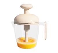 Egg Mixing Cup - Hand Pressed Manual Mixer Mug for Whisking Beverage, Leak Proof Kitchen Tool with Transparent Body, Butter Cream Blender for Batter Shake, Cooking, Baking, Drinks, 5.91x7.48in