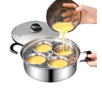 Egg Poacher Stainless Steel - 4 Cup Poached Egg Maker Non Stick Steamer Pan Rust Stainless Steel Egg Cooker for Breakfast Brunch Kitchen Cooking Opérations