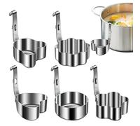 Egg Ring, Pancake Mold Set, Stainless Steel Cooking Tools, Non-Stick Round Shape Design, 5 Pack, Breakfast Gadgets for Omelette, Burger, Muffins, Crumpets, Sandwiches
