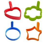 Egg Rings - Egg Shaper for Frying Pan | Heat Resistant Cooking Tool | 4-Piece, Non-Stick Silicone, for Omelettes Crumpet Sandwich Burger Breakfast