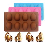 Egg Shaped Silicone Molds for Baking-Silicone Egg Shaped Molds 24 Cavity Easter oven safe baking DIY Baking Supplies for Chocolate, Cake, Jello, Candy Making (3pcs)
