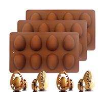 Egg Shaped Silicone Molds for Baking-Silicone Egg Shaped Molds 24 Cavity Easter oven safe baking DIY Baking Supplies for Chocolate, Cake, Jello, Candy Making (Brown)