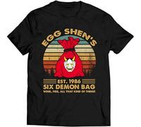Egg Shen's Est 1986 Six Demon Bag T Shirt Big Trouble in Little China Graphic Unisex Tee Shirt Black XL