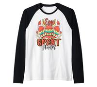 Egg Spert Hunter Funny Happy Easter Sunday pour Hommes, Femmes et Enfants Manche Raglan