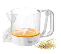 Egg Stir Cup - Silicone, Semi-automatic Egg Blender Cup, Manual Press | Ingredient Measuring, Foam Filtering Mixer, For Kitchen Cooking Cafe Restaurant Baking Home Dining Room Foam Coffee Drink