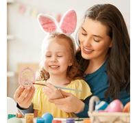 Egg Wooden Pendants - 8x6cm Easter Eggs Paintable Pendants | Easter pendant 10pcs Unfinished Hollow Ornament - DIY Hand Painted Craft - With Hanging Rope | Kids Art Home Decor Party