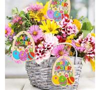 Egg Wooden Pendants - 8x6cm Easter Eggs Paintable Pendants | Easter pendant 10pcs Unfinished Hollow Ornament - DIY Hand Painted Craft - With Hanging Rope | Kids Art Home Decor Party