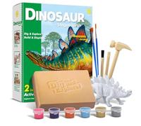 EGGBOX Kit de fouille de Squelette de Dinosaure pour Enfants, Set 2-en-1 de fouille et de Peinture de Stégosaure, Jouet de Dinosaure pour Enfants 6 Ans, expériences de paléontologie et de fossiles