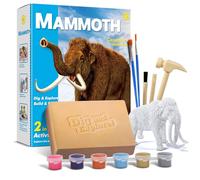 EGGBOX Kit de fouille de squelette de mammouth pour enfants - Kit 2-en-1 de fouille et de avec mammouth graffiti, expériences de paléontologie et de fossiles pour garçons et filles Creuser et explorer