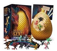 EggBox Oeuf de Dragon Ausgrabenset - Déterrer 12 Jouets de Dragon Différents avec Guide d'Excavation | Jeu Scientifique STEM Hatchimals, Cadeau pour Garçons & Filles 5+