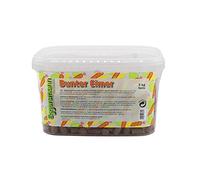 Eggersmann Lecker Bricks Seau coloré - Nourriture de récompense pour cheval - Pomme, banane, carotte - Seau de 3 kg
