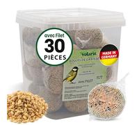 Eggersmann Volaris 30 Pcs Boule de Graisse pour Oiseaux - Avec Filet 2,7 kg - Jardin & Extérieur - Alimentation Toute l'Année pour Oiseaux Sauvages