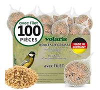 Eggersmann Volaris Boule de Graisse pour Oiseaux - 100 Pcs avec Filet 9 kg - Alimentation Toute l'Année pour Oiseaux Sauvages & Autres - Jardin & Extérieur