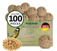 Eggersmann volaris Lot de 100 boules de graisse sans filet - 9 kg - Nourriture riche en nutriments pour oiseaux sauvages - Boulettes d'oiseaux