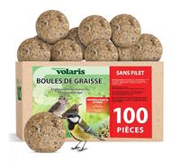 Eggersmann volaris Lot de 100 boules de graisse sans filet avec insectes [protéines] 9 kg | Boule de grains pour oiseaux sauvages | Nourriture complète riche en nutriments pour tous les types
