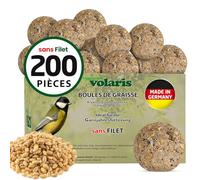 Eggersmann volaris Lot de 200 boules de graisse sans filet - 18 kg - Boule de graines pour oiseaux sauvages - Nourriture riche en nutriments pour toutes les espèces d'oiseaux - Boulettes d'oiseaux