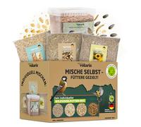 Eggersmann volaris Mélange de graines d'oiseaux sauvages - Graines de tournesol, cacahuètes, flocons d'avoine 2 kg et vers de farine 900 g - Nourriture naturelle pour oiseaux à mélanger - Idéal comme
