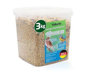 Eggersmann volaris TerrassenMix 3 kg - Nourriture pour oiseaux sauvages sans coquille, mélange de grains pour une alimentation toute l'année et sans coquille