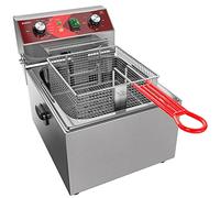 EGGKITPO Friteuse électrique à cuve unique avec panier d'une capacité de 10 L Friteuse électrique de comptoir avec minuterie de 60 minutes pour cuisine domestique et restaurant 3000watts 220V