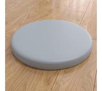 EGGPOD Coussin de Chaise Rond en Mousse à mémoire de Forme,Coussin de siège en Simili Cuir,antidérapant,Tabouret de Bar,Coussin de Chaise(Gris,16 Pouces de diamètre)