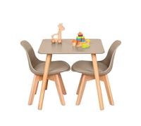 EGGREE Ensemble Table et 2 chaises pour Enfants 3 en 1, fabriqué en hêtre Massif certifié FSC, testé SGS, Meubles de Chambre pour Enfants, Jardins d'enfants, Kaki