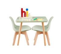EGGREE Ensemble Table et 2 chaises pour Enfants 3 en 1, fabriqué en hêtre Massif certifié FSC, testé SGS, Meubles de Chambre pour Enfants, Jardins d'enfants, Vert