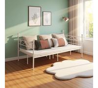 EGGREE Lit Banquette en Métal, Cadre de lit Simple pour Adults Enfants, 90 x 190cm - Blanc